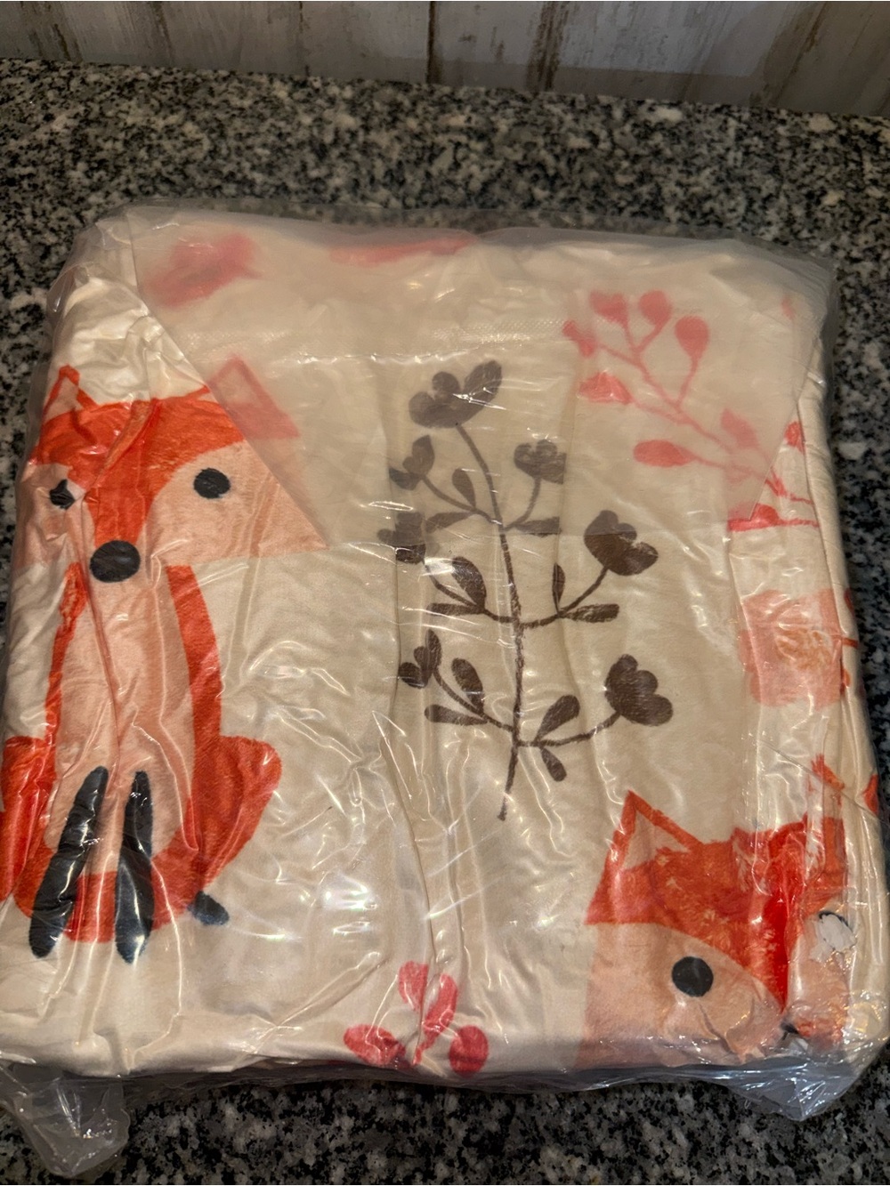 Fox Print Blanket. Brand new. Never opened. 59x60